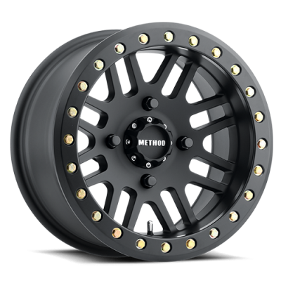 Aluminum Wheels 14x8 MR406 Beadlock UTV Bolt Pattern 4 On 136 Offset 0 Lip Size 2.36 Matte Black MB Method