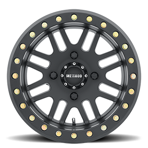 Aluminum Wheels 15x8 MR406 Beadlock UTV Bolt Pattern 4 On 136 Offset 0 Lip Size 2.17 Matte Black MB Method