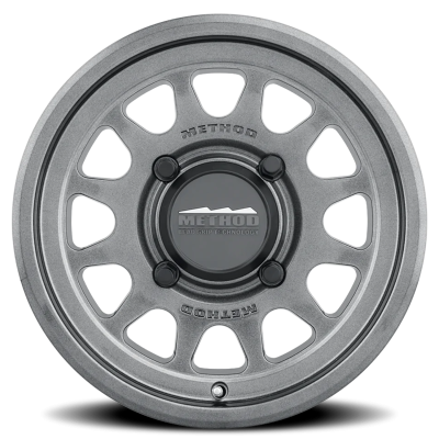 Aluminum Wheels 15x7 MR414 Bead Grip UTV Bolt Pattern 4 On 136 Offset 38 Lip Size 0.79 Graphite GY Method