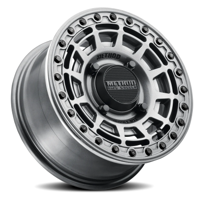 Aluminum Wheels 15x10 MR415 Beadlock UTV Bolt Pattern 4 On 156 Offset 25 Lip Size 2.09 Graphite GY Gloss Graphite Ring Method