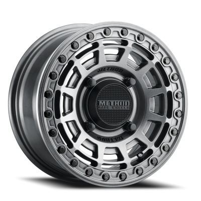 Aluminum Wheels 15x7 MR415 Beadlock UTV Bolt Pattern 4 On 136 Offset 38 Lip Size 0 Graphite GY Gloss Graphite Ring Method