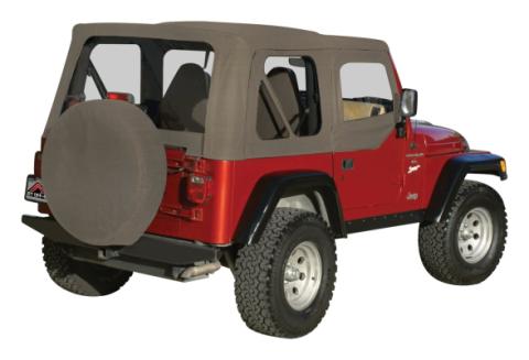 Khaki OEM Replacement Soft Top for 1997-06 TJ Wrangler w/ Soft Upper Doors RT Off Road