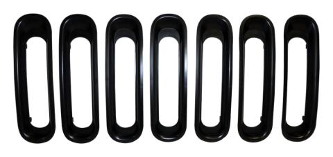 Black Grille Insert Set (Snap-In, Plastic) for 2007-2018 JK Wrangler RT Off Road