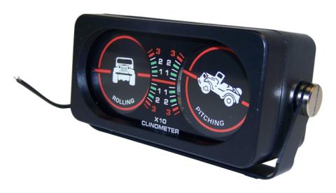 Clinometer with Roll and Pitch Gauge &amp; CJ Graphics Fits Any Vehicle RT Off Road