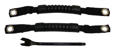 Interior Door Handle Kit for TJ Wranglers, w/2 Black Nylon &amp; Rubber Handles RT Off Road