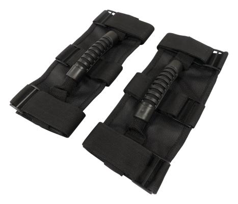Grab Handle Molded Rubber Grips/Thick Nylon Straps Pair RT Off Road