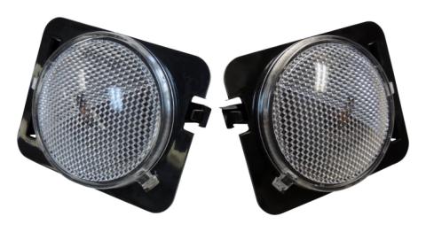 Clear Side Marker Light Kit w/ Amber Bulbs for 2007-2018 Jeep JK Wrangler L &amp; R RT Off Road