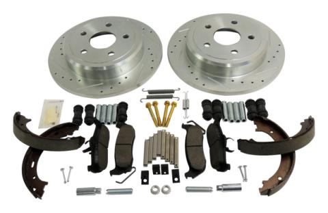 Rear Performance Brake Kit for Jeep WK, XK, Drilled &amp; Slotted Rotors &amp; Hardware RT Off Road