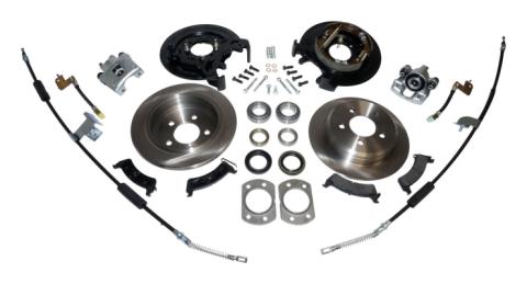 Brake Conversion Kit 1997-2006 TJ Wrangler Rotors/Pads/Calipers/Backing Plates/Parking Brake Shoes/Brake Hoses/Parking Brake Cables/Shaft Bearings/Seals Retaining Ring Hardware Dana 44 RT Off Road