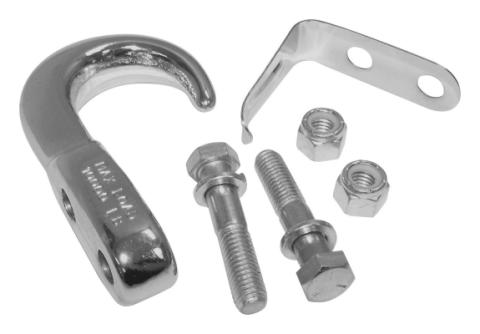 Chrome Tow Hook Kit for 1955-86 Jeep CJ-5, CJ-6, CJ-7, CJ-8 w/Hardware RT Off Road