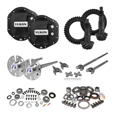 Stage 4 Jeep JK Re-Gear Kit W/Covers Fr &amp; Rr Axles Dana 44 4.88 Ratio JK Rubicon D44 Stage 4 Gear Kit Package 4.88 Ratio F&amp;R Covers &amp; 4340 F&amp;R Axle Kits Yukon Gear