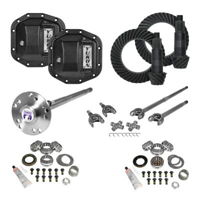 Stage 4 Jeep JL Re-Gear Kit W/Covers Fr/Rr Axles Dana 30/35 5.13 Ratio JL Non-Rubicon M200 Rear/ M186 Front Stage 4 Gear Kit Package 5.13 F&amp;R Cover &amp; 4340 F&amp;R Axle Kits Yukon Gear