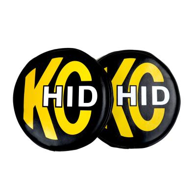 Head Light Cover 8 Inch KC Vinyl HID Black/Yellow Pair KC HiLiTES
