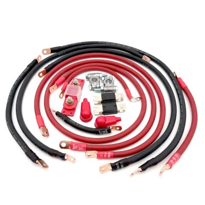 2020-2025 Jeep Gladiator JT Battery Cable Kit 3.6 Liter 2 Gauge Battery Cable w/Black Red/Spyder Wrap Big7Kits