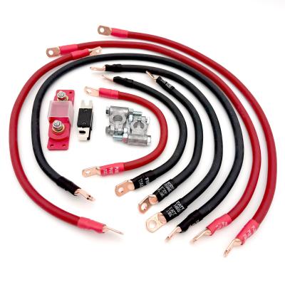 1974-1983 Jeep Cherokee Full Size SJ Battery Cable Kit V8 2 Gauge Battery Cable w/Black Red/Spyder Wrap Big7Kits