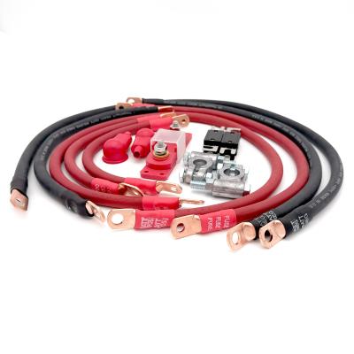 1997-1999 Jeep Wrangler TJ / LJ RHD Battery Cable Kit 4.0 Liter 2 Gauge Battery Cable w/Black Red/Spyder Wrap Big7Kits