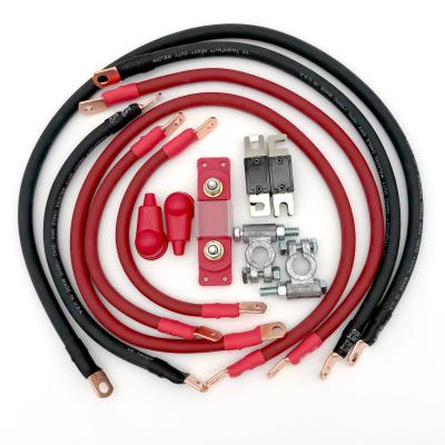 1997-2006 Jeep Wrangler TJ / LJ Battery Cable Kit 4.0 Liter 1/0 Gauge Battery Cable w/Black Red/Spyder Wrap Big7Kits
