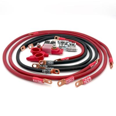 1999-2005 Jeep Grand Cherokee WJ Battery Cable Kit V8 2 Gauge Battery Cable w/Black Red/Spyder Wrap Big7Kits