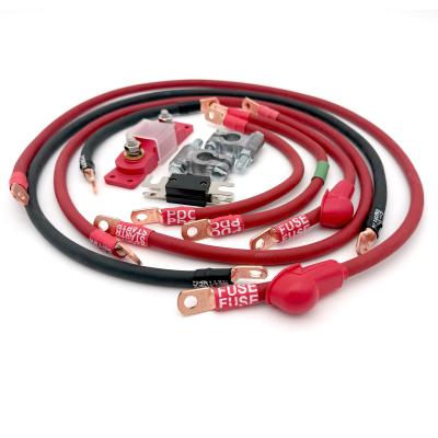 2005-2010 Jeep Grand Cherokee WK Battery Cable Kit 4.7 Liter 2 Gauge Battery Cable w/Black Red/Spyder Wrap Big7Kits