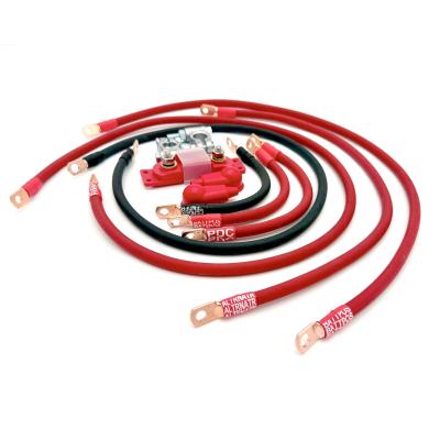 2005-2010 Jeep Commander XK Battery Cable Kit 5.7 Liter 1/0 Gauge Battery Cable w/Black Red/Spyder Wrap Big7Kits