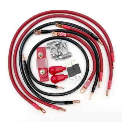 1991-1995 Jeep Wrangler YJ Battery Cable Kit 4.0 Liter 4 Gauge Battery Cable w/Black Red/Spyder Wrap Big7Kits