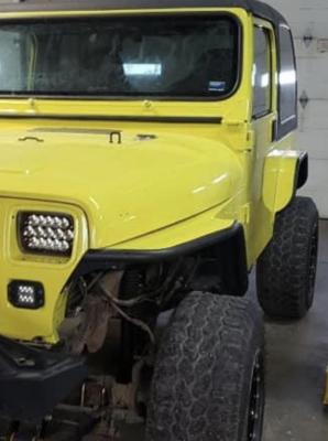 Jeep Tube Fenders Negative Flare Bare Steel For 76-87 Jeep CJ7 81-85 Jeep Scrambler Wizard Works Offroad