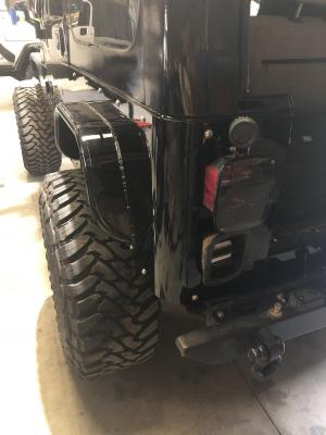 Jeep CJ7 Rear Armor w/Tube Flares Bare Steel For 76-87 Jeep CJ7 Wizard Works Offroad