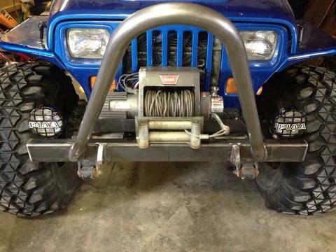 Jeep Mid Width Front Bumper Bare Steel For 76-87 Jeep CJ7 81-85 Jeep Scrambler Wizard Works Offroad