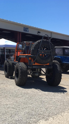 Jeep Rear Bumper and Swing Down Tire Carrier Bare Steel For 76-87 Jeep CJ7 Wizard Works Offroad