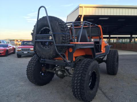 Jeep Rear Bumper and Swing Down Tire Carrier Bare Steel For 76-87 Jeep CJ7 Wizard Works Offroad