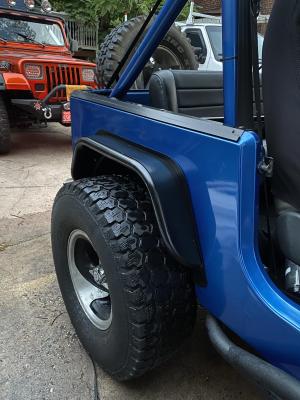 Jeep Rear Tube Flares Bare Steel For 76-87 Jeep CJ7 Wizard Works Offroad