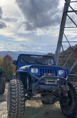 Jeep YJ Stubby Bumper with Grill Hoop Bare Steel For 87-95 Wrangler YJ Wizard Works Offroad