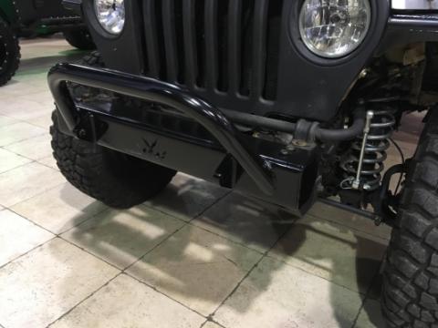 Jeep YJ Stubby Front Bumper w/Bull Bar Bare Steel For 87-95 Wrangler YJ Wizard Works Offroad