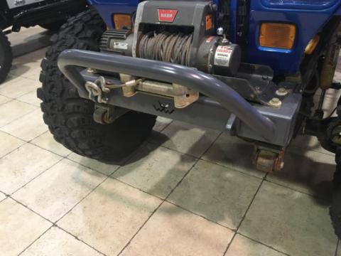 Jeep YJ Stubby Front Bumper w/Bull Bar Bare Steel For 87-95 Wrangler YJ Wizard Works Offroad
