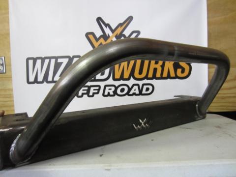 Jeep YJ Stubby Front Bumper w/Bull Bar Bare Steel For 87-95 Wrangler YJ Wizard Works Offroad