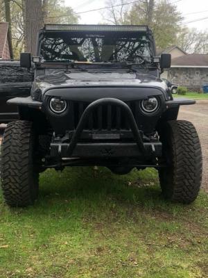Jeep YJ Stubby Front Bumper w/Stinger Bare Steel For 87-95 Wrangler YJ Wizard Works Offroad
