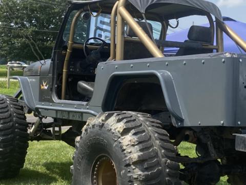Jeep Scrambler Rear Armor with Tube Flares Bare Steel For 81-85 Jeep Scrambler Wizard Works Offroad