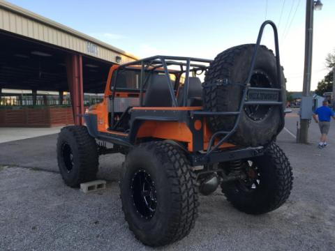 Jeep Scrambler Rear Bumper and Swing Down Tire Carrier Bare Steel For 81-85 Jeep Scrambler Wizard Works Offroad