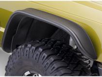 Black Jeep Flat Style Textured Finish Front Fender Flares For 1984-2001 Jeep Cherokee Bushwacker