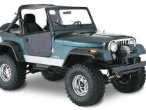 Black Jeep Cutout Style Textured Finish 4-Piece Fender Flare Set For 1956-1986 Jeep CJ5, CJ5A, CJ6, CJ6A, CJ7, Willys Bushwacker
