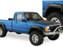 Black Jeep Cutout Style Textured Finish 4-Piece Fender Flare Set For 1984-2001 Jeep Cherokee 2-Door Bushwacker
