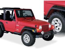 Black Pocket/Rivet Style Textured Finish 4-Piece Fender Flare Set Standard Flare Coverage For 1997-2006 Jeep Wrangler TJ Bushwacker