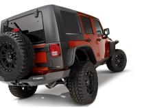 Black Jeep Flat Style Textured Finish 4-Piece Fender Flare Set For 2007-2018 Jeep Wrangler JK Unlimited 4-Door Bushwacker