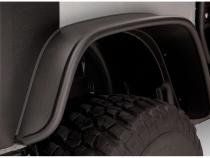 Black Jeep Flat Style Textured Finish 4-Piece Fender Flare Set For 2007-2018 Jeep Wrangler JK 2-Door Bushwacker