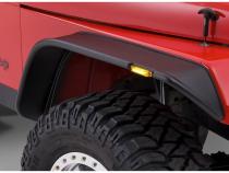 Black Jeep Flat Style Textured Finish 4-Piece Fender Flare Set For 1987-1995 Jeep Wrangler YJ (Excludes Renegade) Bushwacker