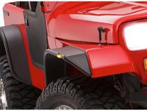 Black Jeep Flat Style Textured Finish 4-Piece Fender Flare Set For 1987-1995 Jeep Wrangler YJ (Excludes Renegade) Bushwacker