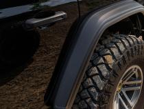Black Hyperform Flat Style Textured Finish 4 Pc Set Fender Flares For 2018-2023 Jeep Wrangler Bushwacker