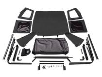 Complete Soft Top w/ Frame Black Diamond Vinyl W/Factory Half Doors 1976-1986 Jeep CJ7 1987-1995 Jeep Wrangler Rugged Ridge