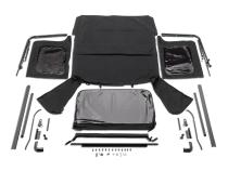 Complete Soft Top w/ Frame Black Diamond Vinyl W/Factory Full Doors 1976-1986 Jeep CJ7 1987-1995 Jeep Wrangler Rugged Ridge
