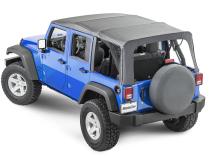 Jeep JK Replacement Top No Doorskins Tinted Glass For 10-18 Jeep Wrangler JK 4 Door Black Diamond MasterTop
